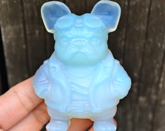 3.1inches opalite carved French Bulldog, quartz crystal carving, French Bulldog statue,Crystal bulldog,bulldog gifts