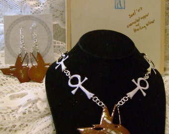 Egyptian necklace and earring set