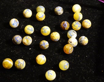 Mountain Opal runes with blue ink