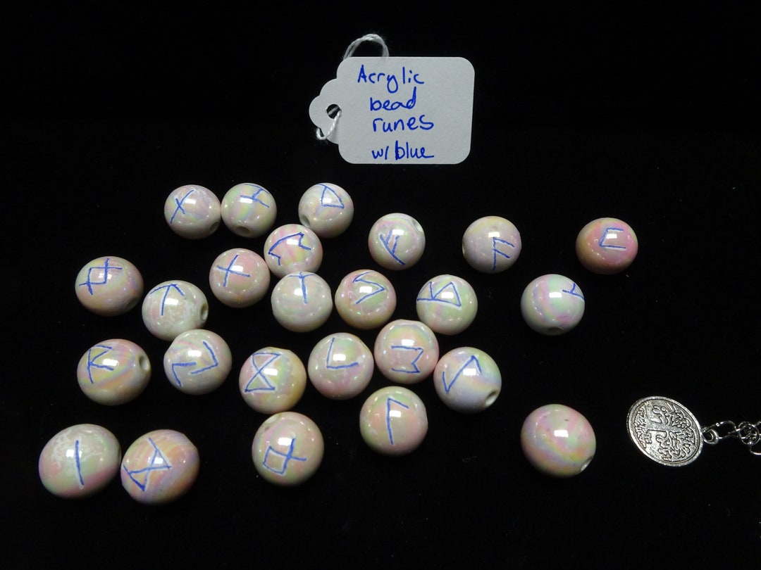 Acrylic Bead Runes With Blue - Etsy