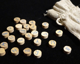 Oak Runes with metallic blue runes