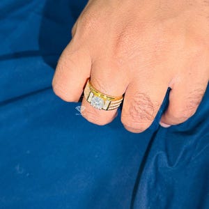 2ct Men Statement Ring Round Cut Lab Grown Diamond Engagement Ring Wedding Ring Anniversary Gift For Him Customize Handmade Ring Groom Ring