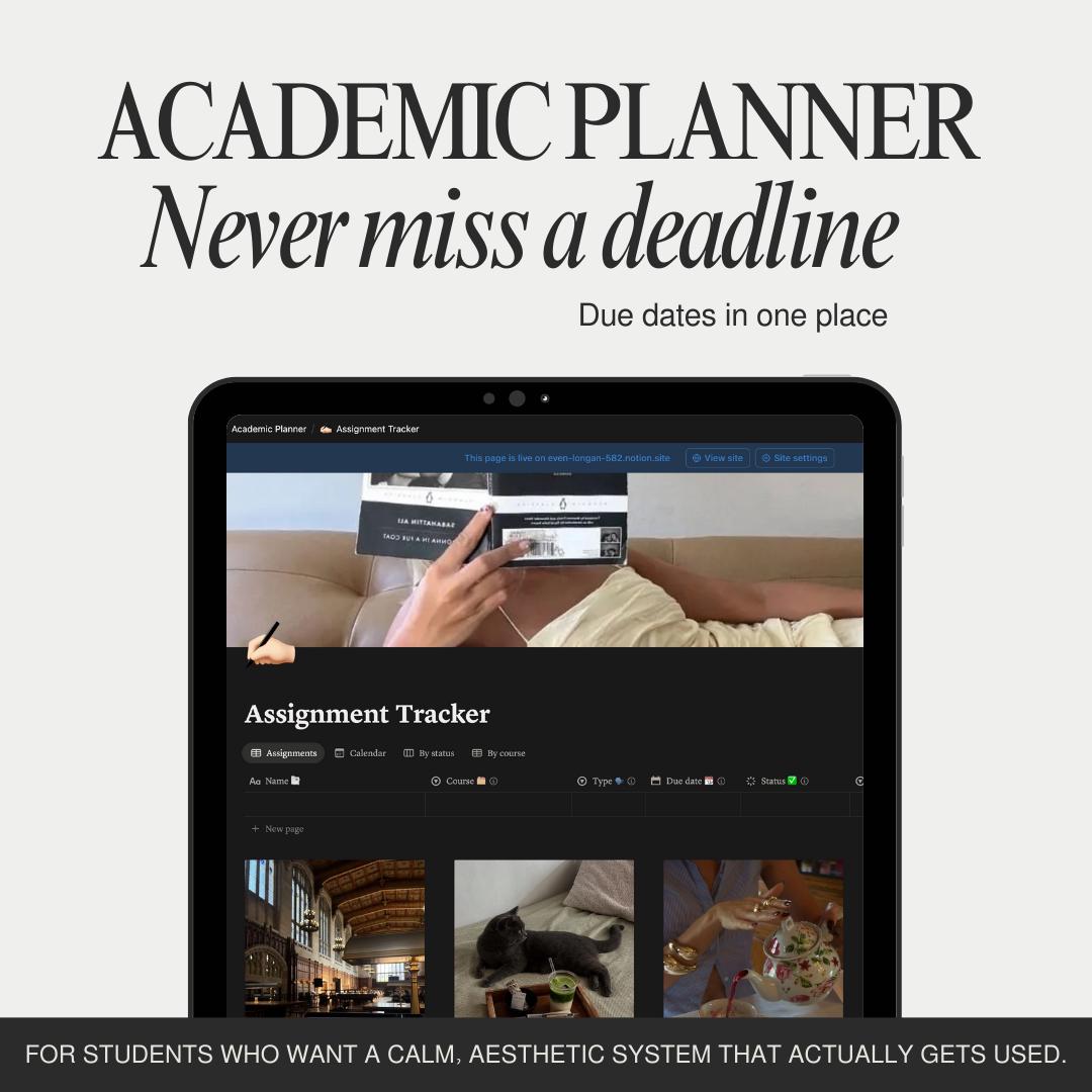 2026 Notion Student Planner – College Semester Dashboard, Assignment ...