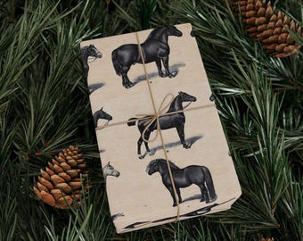 Vintage Horse Breeds Equestrian Wrapping Paper