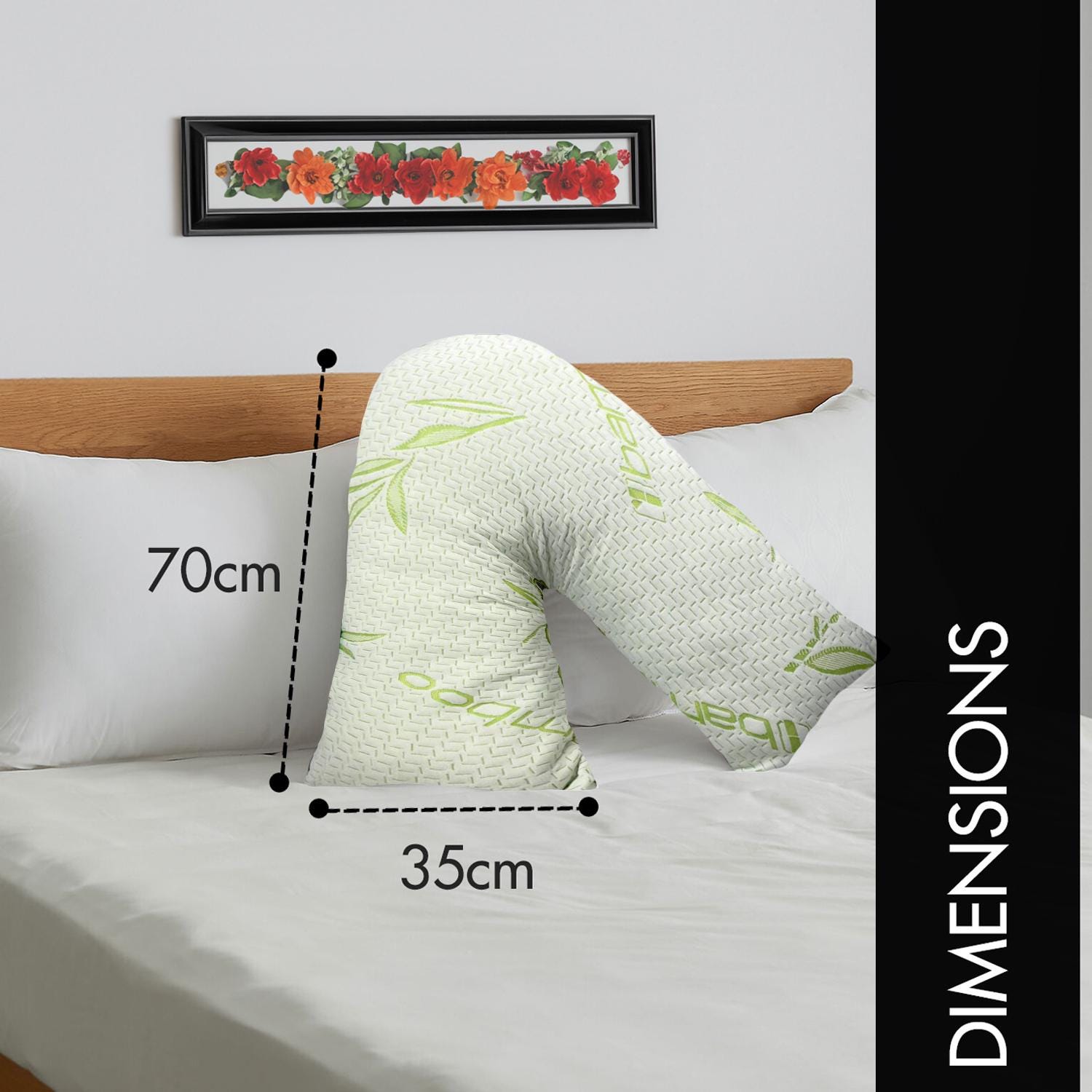 Bamboo Memory Foam V Pillow Neck Back Support Nursing Orthopedic Pillow With Bamboo Removeable Cover - View #7