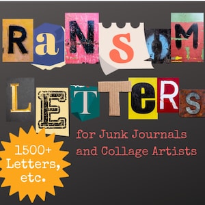 Lettere di riscatto, Fussy Cut, Cut and Collage, Alfabeto di Junk Journal, Lettere e numeri per scrapbooking, Oltre 1500 lettere, numeri e simboli