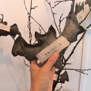 customizable handmade primitive country farmhouse rustic Halloween bat bowl filler-Halloween tier tray decor-fall decorations-personalize