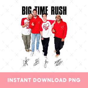 Big Time Rush PNG, Cute Boy Band Digital Design for T-Shirts, Stickers & Prints, K-Pop Style Heart Hands Pose, Instant Download File