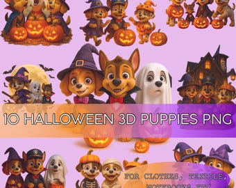 Puppy Halloween Clipart: Hero Dogs in Costume (Digital Download)