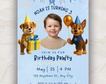 Puppies Heroes Birthday | Canva Invitation Template