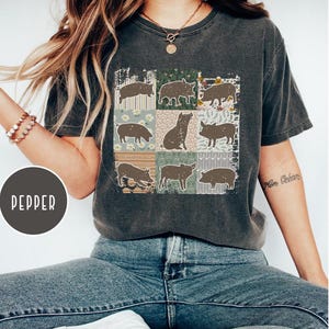 Comfort Colors Boho Pig Shirt, Retro Pet Pigs Hoodie, Floral Farmhouse Shirt, Womens Fall Shirt, Boho Pig Farm, Farm Girl Crewneck Shirt