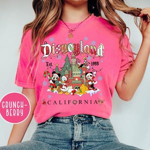 Comfort Colors Mickey and Friends Christmas Shirt, Disneyland Shirt,Christmas Family Shirt,Christmas Gift,Vintage Disneyland Christmas Shirt