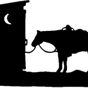 Western Horse Outhouse Vinyl Decal: Trailer, Truck, Car Window