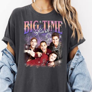 Retro Big Time Rush Graphic T-shirt, Vintage Style BTR Band Shirt for Fans, Unisex Soft Cotton Top, 2000s Nostalgia Music Merch