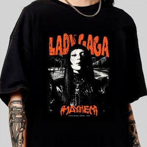 Lady Gaga Mayhem Comfort Colors T-Shirt | Rock Concert Graphic Tee | Gothic Grunge Streetwear Oversized Unisex Shirt | Tour 2025 Fan Merch