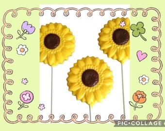 Chocolate sunflower lollipops