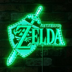 Insegna LED al neon con luce notturna in stile 3D Legend of Zelda, regali di Natale, regali per decorazioni per la sala giochi