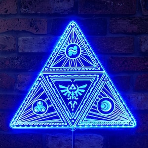 ゼルダの伝説 トライフォース 3D スタイル ナイトライト ネオン LED サイン、クリスマス ギフト、ゲーム ルーム デコレーション ギフト