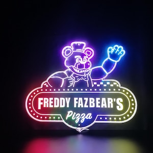 Fazbear&#39;s Pizza 3D Style Night Light Sign, Five Nights Freddy&#39;s Gifts, Video Game Room Decor Gifts, Gamertag Sign