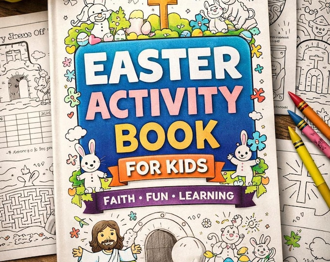 Christian Easter Activity Book for Kids | Bible Coloring Pages, Games (PDF Download)