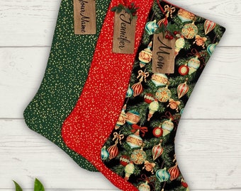 Christmas Stocking Personalized With Name, Large, Handmade by jennjohn