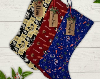 Florida Christmas Stocking Personalized Gift Grad Stocking with Name Tag Stocking Gift for Him Present for College Student Sports Fan
