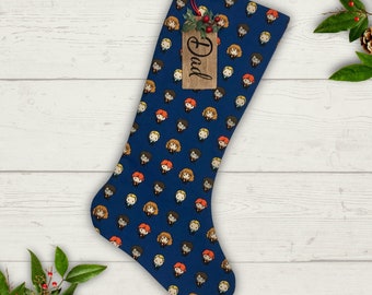 Harry Potter Christmas Stocking Personalized Gift Under 50 Stocking with Name Tag Stocking Child Gift for Nerd Present for Geek Potterhead