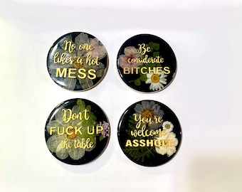 Swear word coasters - set of 4