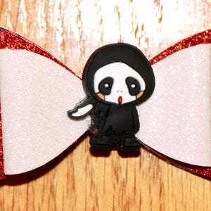 Scream Ghostface Baby Hair Bows Horror Hair Clips Scream Hair Pieces Scary Barrette for Her Gift Hair Accessory for Girl Creepy Horror Movie