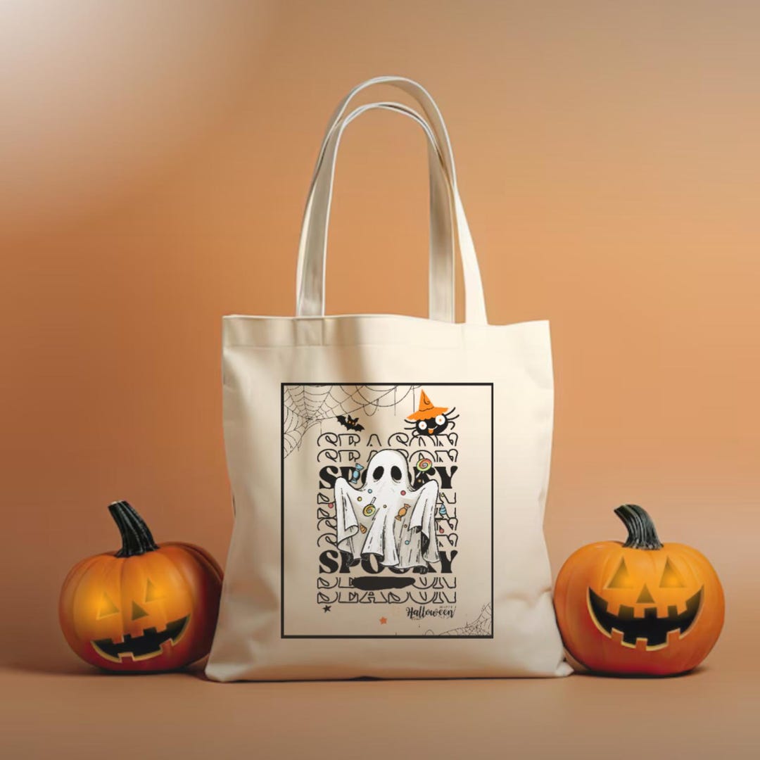 Halloween Chicken Zombie Scene large organic tote bag
