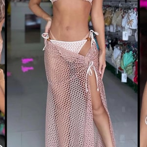 Starfish Trio. Handmade Colombian Bikini Embroidered with Shell Inlays. Exclusive Artisan Swimwear Triangle Top, Cheeky Bottom, Beachwear.