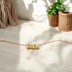 Collar con letras 3D personalizado / Colgante inicial con burbuja personalizado / Regalo único para ella / Joyas personalizadas / Collar con nombre moderno