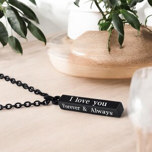 Colar de barra personalizado para homens - Joias masculinas personalizadas gravadas - Presente de Natal perfeito para ele - Presentes personalizados exclusivos para homens