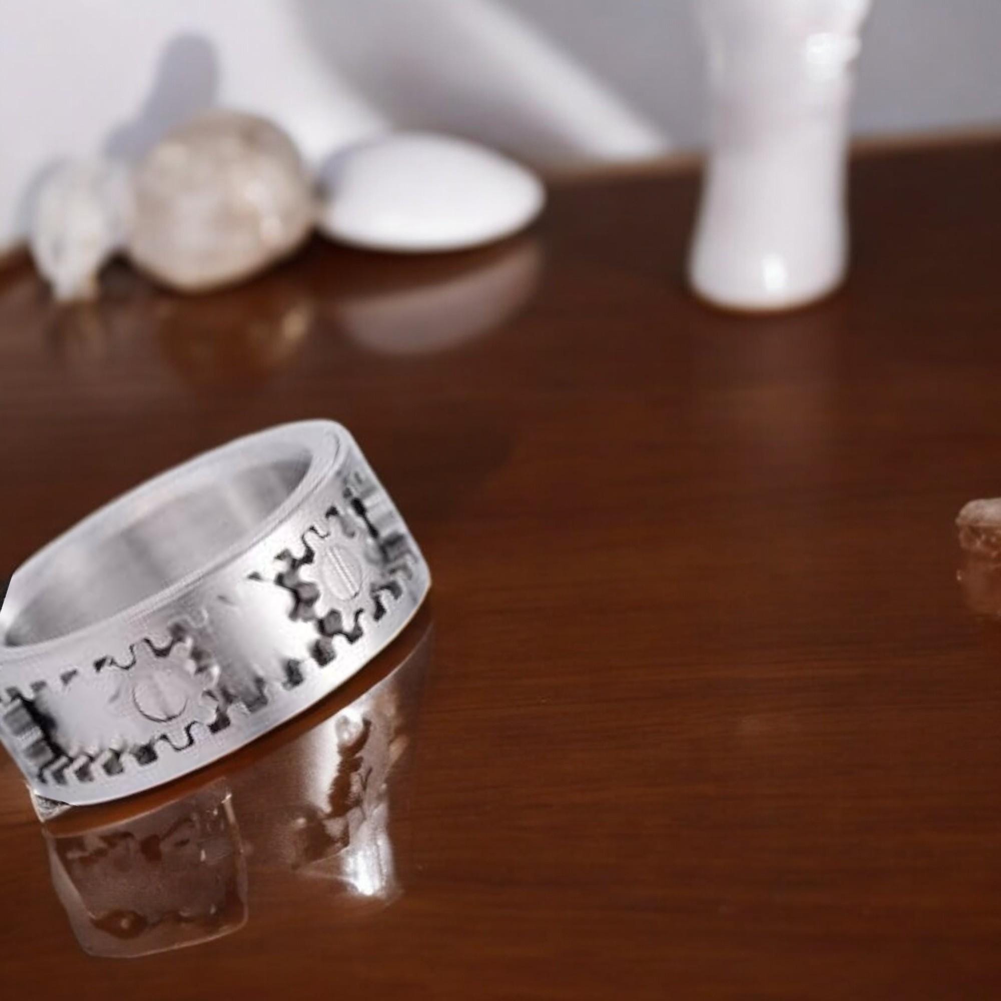 Gear Rider Ring Stainless Steel Gear Spinner Ring: Steampunk Gearhead Jewelry - Etsy