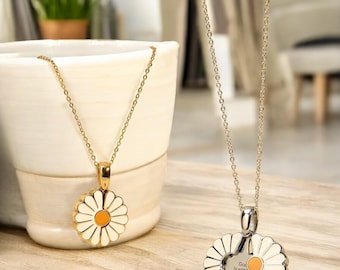 Collar de margaritas personalizado para mujer, collar con nombre personalizado, regalo para ella, joyería de cumpleaños para mamá, regalo de Navidad para maestra, regalo único