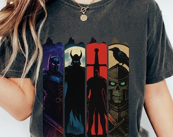 Koszulka z motywem wojownika Dark Fantasy: gotycka koszulka z grafiką średniowiecznego rycerza