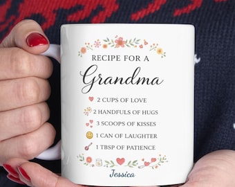 Personalized Grandma Recipe Coffee Mug, Mother's Day Gift