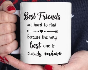 Bästa vänmugg, bästa vänpresent till henne, BFF-kaffemugg, söt vänskapscitatmugg, bästa vänfödelsedagspresent, personlig vänmugg