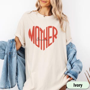 Personalized Mother Heart T-Shirt: Comfort Colors Vintage Graphic Tee