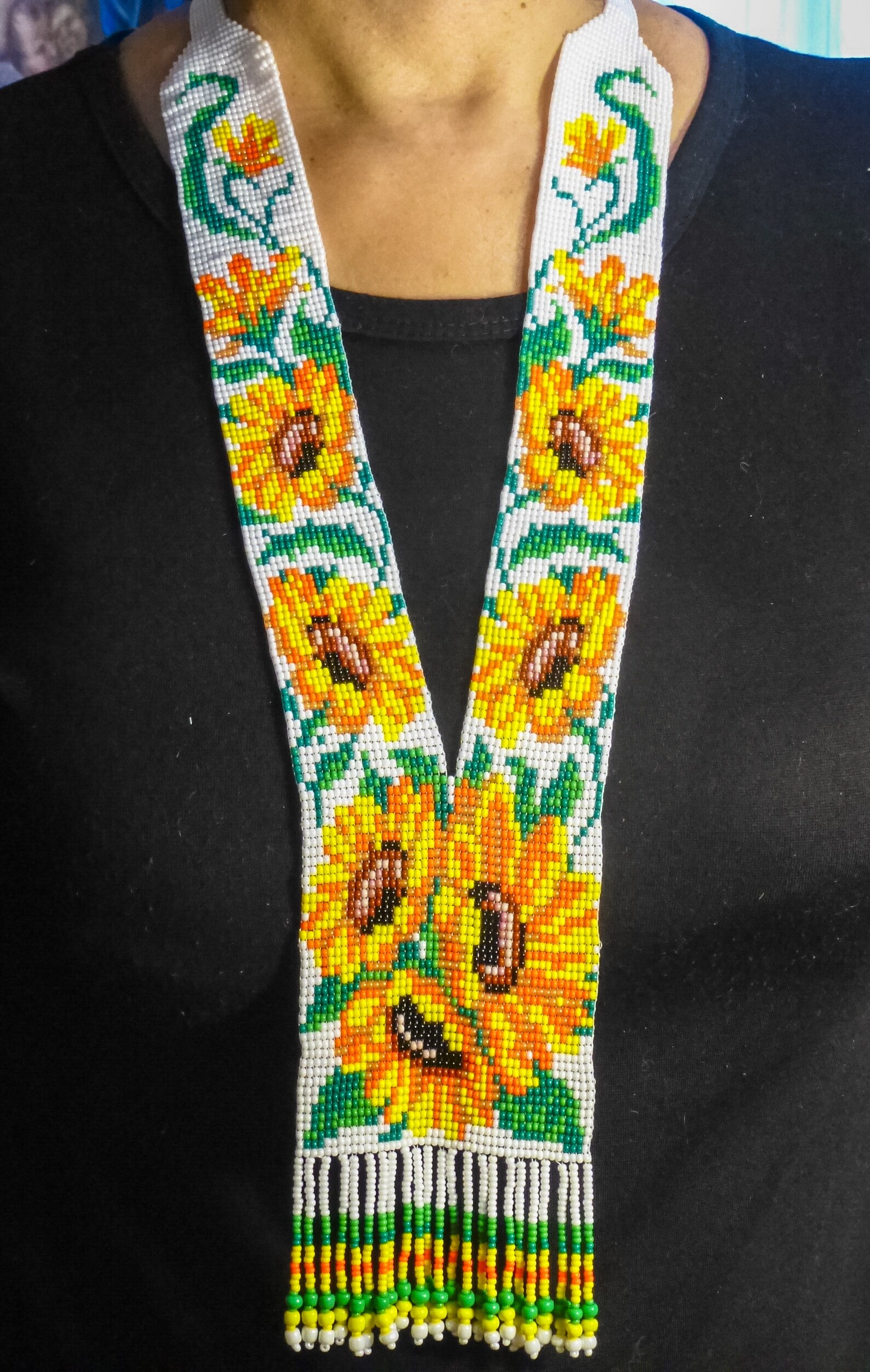 Ukrainian Sunflower Gerdan Traditional Ukraine Necklace Etsy