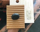 Lake Michigan Stone Tie Tack/Lapel Pin: Black Oval