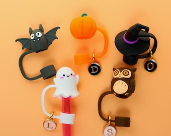 Halloween straw topper Bat tumbler straw topper Witch Hat straw cover ghost cute Halloween straw buddy