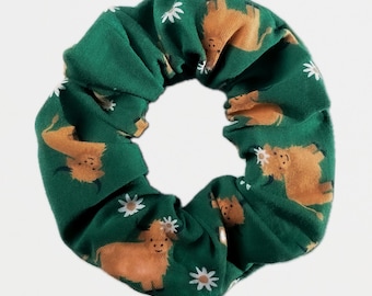 Highland Cow hair scrunchie gift for Animal lover