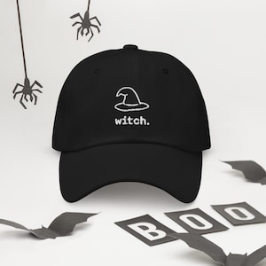 Witch Hat Embroidered Dad Hat - Minimal Halloween Themed Design