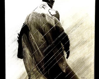Batman original graphite drawing