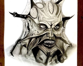 Jeepers Creepers original graphite drawing