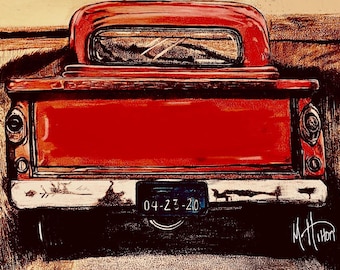 Old truck on a farm digital file