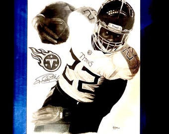 Derrick Henry Tennessee Titans original graphite drawing
