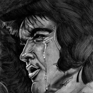 Elvis Presley singing graphite digital file