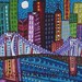 Modern Cross Stitch Kit 'Brooklyn Bridge' By Heather Galler - Abstract Art NYC CrossStitch Kit